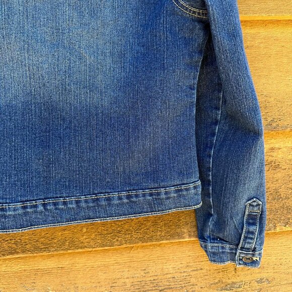 Children’s Place Dark Blue Button Up Denim Girls Jean Jacket Size 16 - Picture 10 of 12
